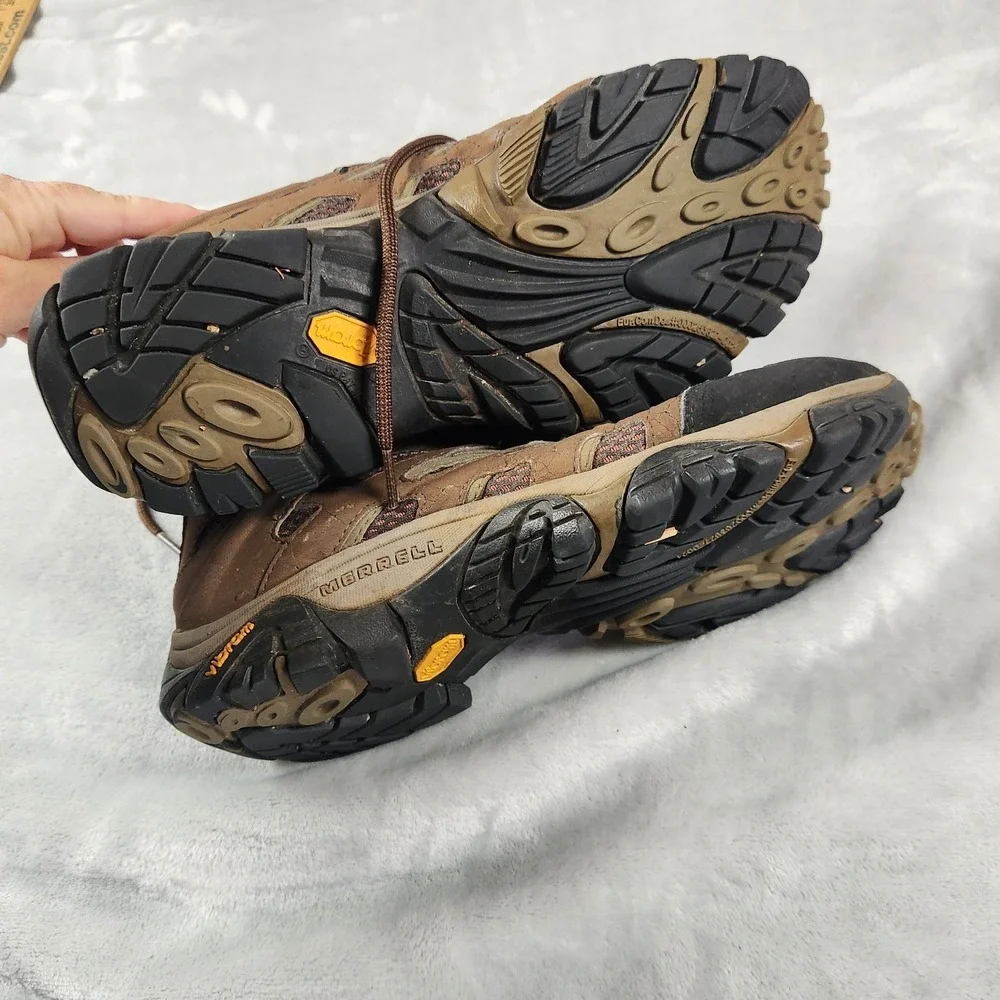 Merrell Men Moab 3 Dark Earth‎ Waterproof Hiking Shoes High Top Mens Size 9
